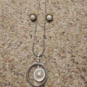 Brighton Silver Necklace with Pearl Accents
